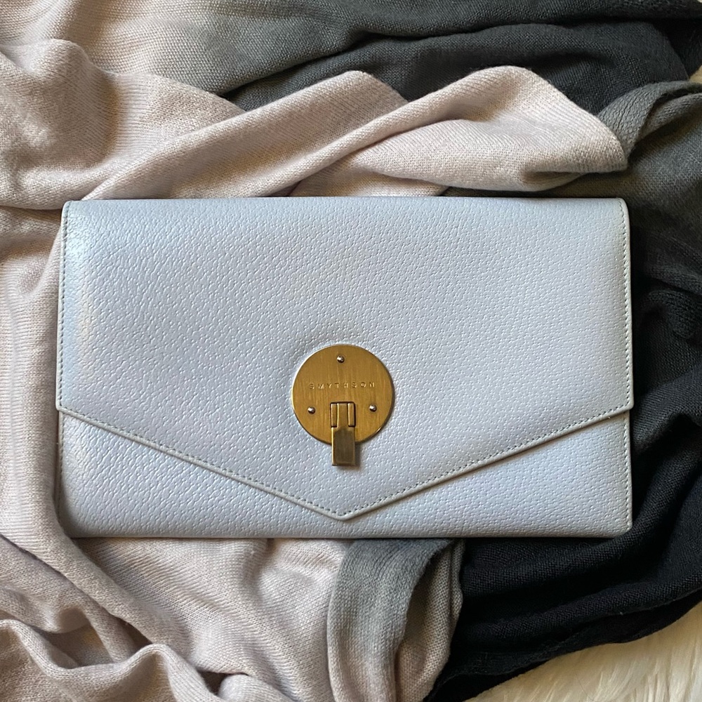 Authentic Pale Blue Smythson Travel Wallet